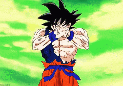 Goku transforming in Super Saiyan